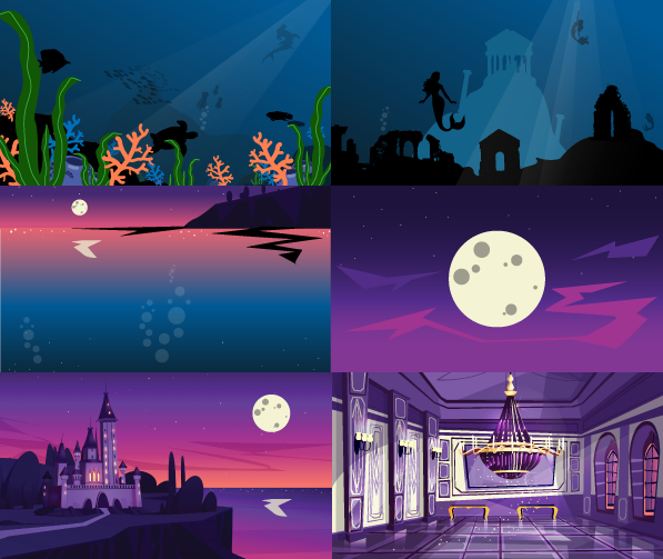 Little Mermaid Theater Backdrop